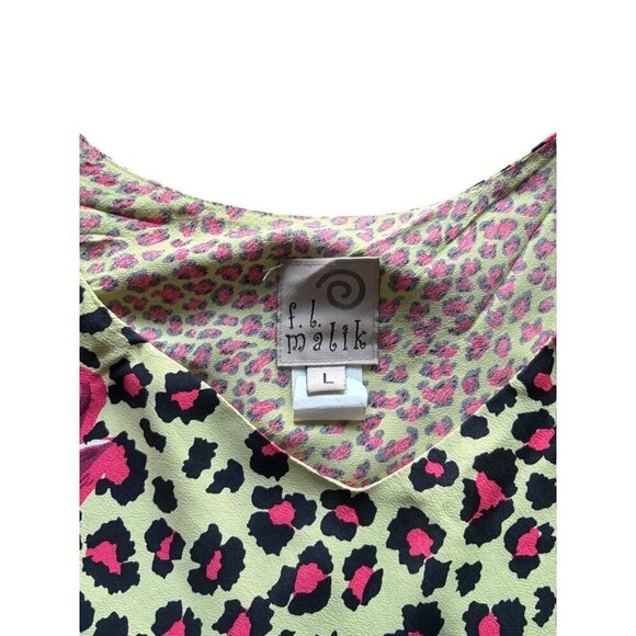 F.J. Malik Women's Sleeveless Floral Animal Print Top - Picture 3 of 6